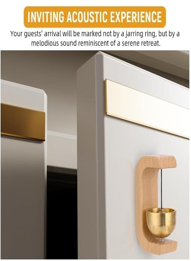 Sinbyuer Wooden Door Brass Bells, Wind Chime | Magnetic Bell Opening, Chimes for Business & Home -Without Wire Send Adhesive Tape, Dopamine Magnetic Store Entrance Refrigerator, Room, Restaurant - Image 4